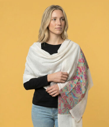Lumi White Pashmina Wrap