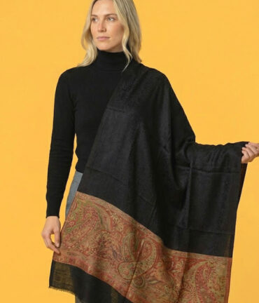 Monarch Black Kani Pashmina Wrap
