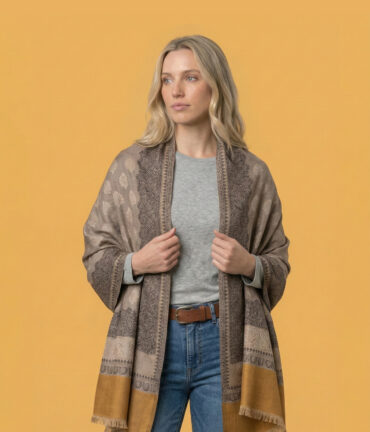 Tapestra Brown Kani Pashmina Wrap