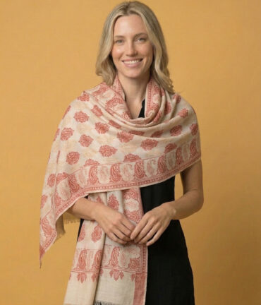 Roselle Pink Kani Pashmina Wrap