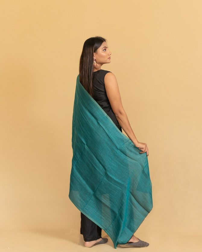 Original Pashmina Full Zari Double-Sided Stole | Blue Pashmina Stole Online - Luxury Pashmina