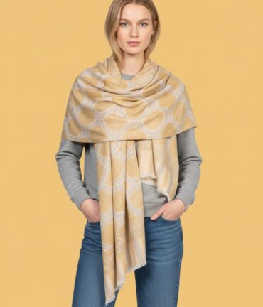 Alba Beige Kani Pashmina Wrap