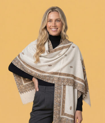 Royal Cream Kani Pashmina Wrap