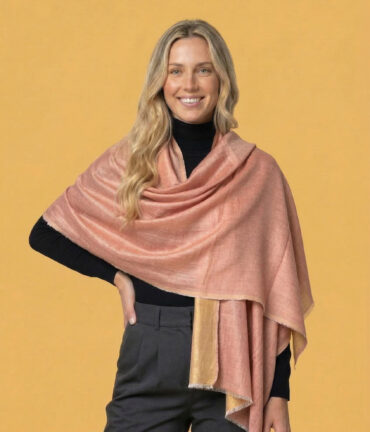 Aurelle Peach Reversible Pashmina Shawl