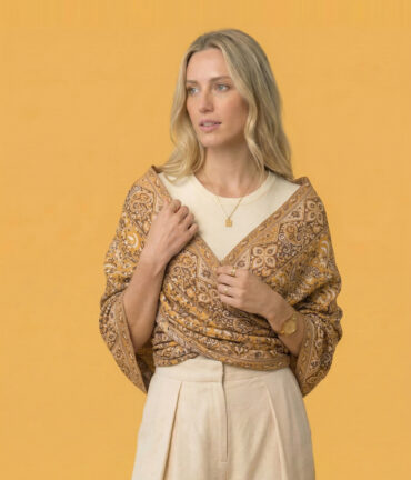 Kantara Mustard Kani Pashmina Shawl