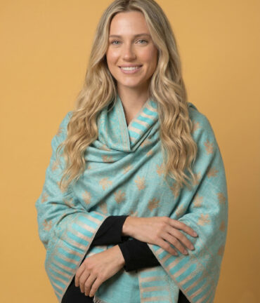 Moonveil Light Blue Zari Pashmina Shawl