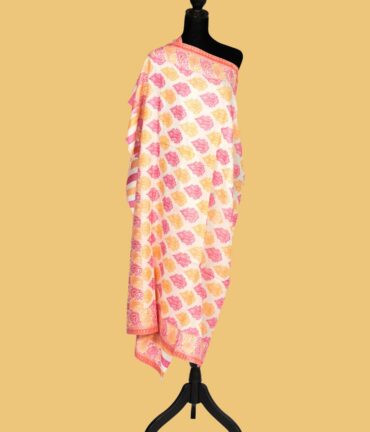 Pure Pashmina Full Kani Shawl Mango Pattern - Pink orange | Original Pashmina Shawl | Authentic Pashmina Shawl - Luxury Pashmina