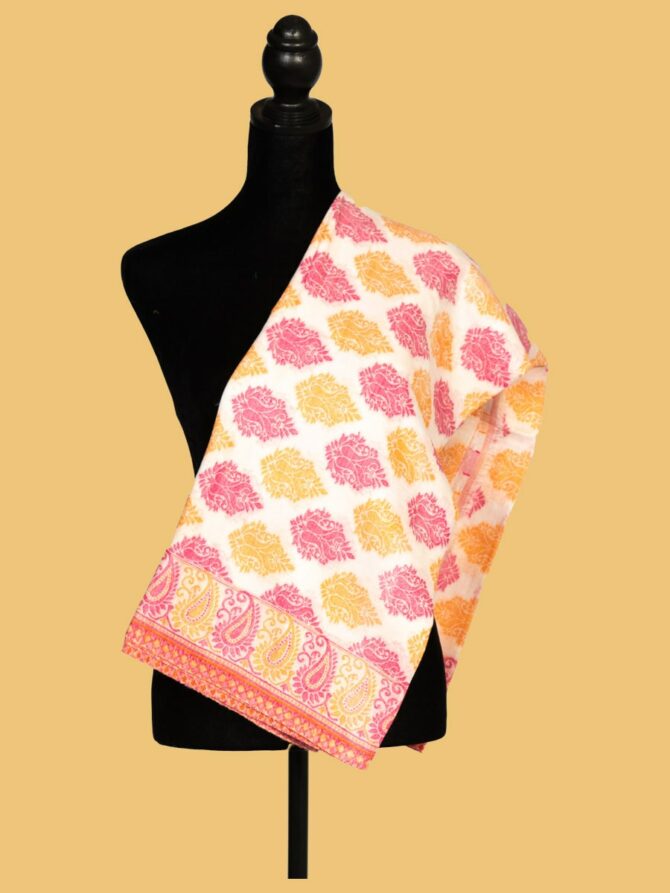 Pure Pashmina Full Kani Shawl Mango Pattern - Pink orange | Original Pashmina Shawl | Authentic Pashmina Shawl - Luxury Pashmina