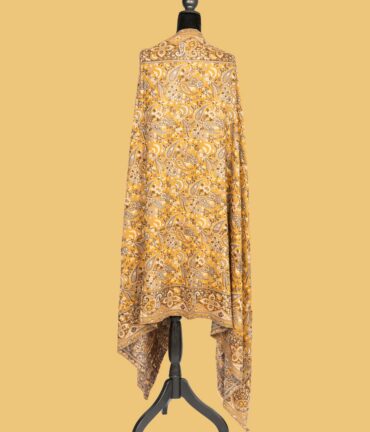 Pure Pashmina Full Kani Work Shawl - Mustard | Buy Original Pashmina Shawl | Authentic Cashmere Shawl | Pashmina Shawl - Luxury Pashmina