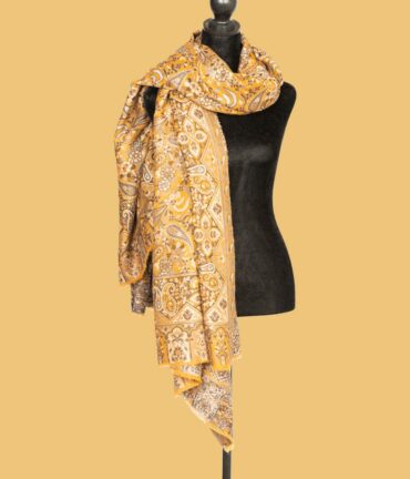 Pure Pashmina Full Kani Work Shawl - Mustard | Buy Original Pashmina Shawl | Authentic Cashmere Shawl | Pashmina Shawl - Luxury Pashmina