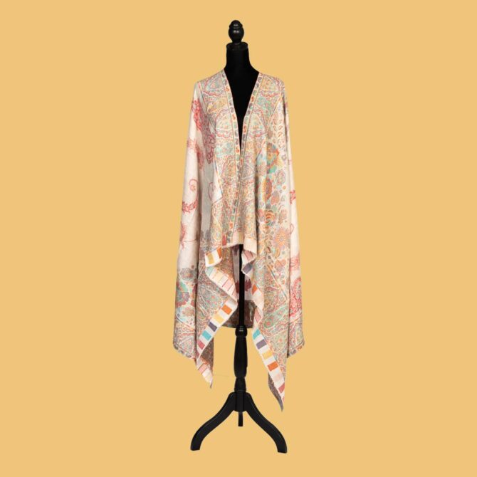 Pure Pashmina Full Kani Work Shawl White | Original Pashmina Shawl | Authentic Pashmina Shawl Pure Pashmina Shawl - Luxury Pashmina