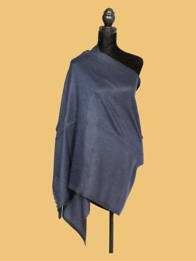 Pure Pashmina Reversible Plain Stole - Black, Blue | Buy Original Pashmina Stole | Authentic Cashmere Stole | Pash Wrap - Luxury Pashmina