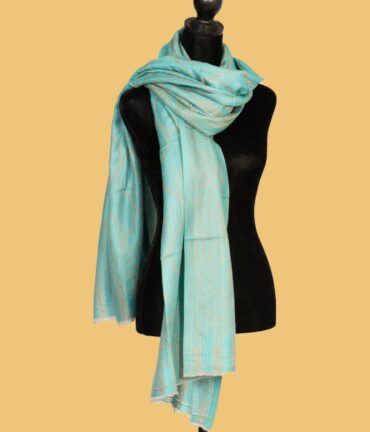 Pure Pashmina Reversible Stole, Sky Blue | Buy Original Pashmina Stole | Authentic Cashmere Stole | Pash Wrap - Luxury Pashmina