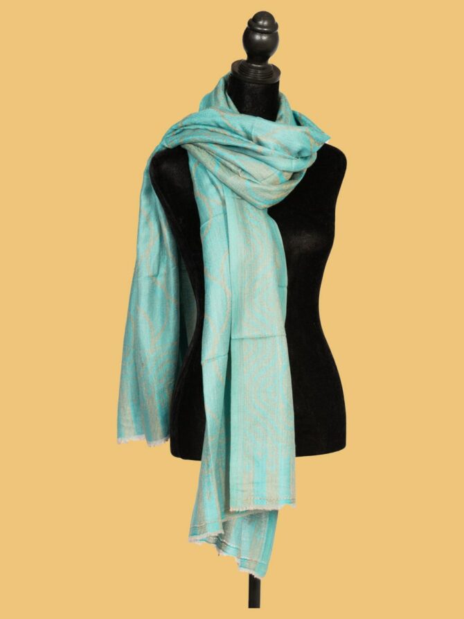 Pure Pashmina Reversible Stole, Sky Blue | Buy Original Pashmina Stole | Authentic Cashmere Stole | Pash Wrap - Luxury Pashmina