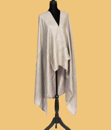 Pure Pashmina Shawl with Double-Sided Stripped Grey | Buy Original Pashmina Shawl | Authentic Cashmere Shawl | Pashmina Wrap - Luxury Pashmina