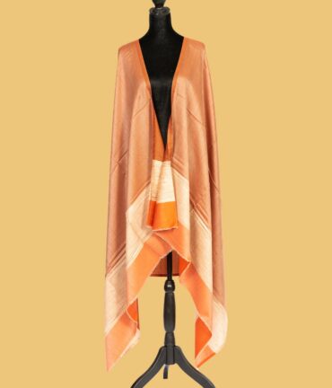 Pure Pashmina Shawl with Striped Shawl Double-Sided | Buy Original Pashmina Shawl | Authentic Cashmere Shawl | Pashmina Wrap - Luxury Pashmina