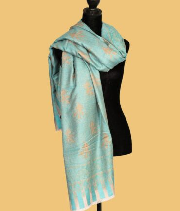 Pure Pashmina Shawl with Tree Moonlight Zari | Buy Original Pashmina Shawl | Authentic Cashmere Shawl | Pashmina Wrap - Luxury Pashmina