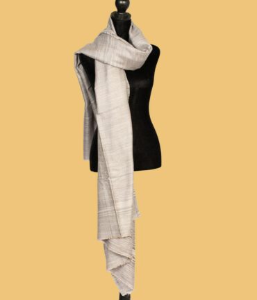 Pure Pashmina Stole Double Sided Plain, Beige & Light Grey | Buy Original Pashmina Stole | Authentic Cashmere Stole | Pash Wrap - Luxury Pashmina