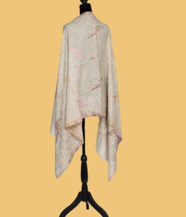 Pure Pashmina Stole with Full Kani Work & Bird Patter | Buy Original Pashmina Stole | Authentic Cashmere Stole | Pashmina Wrap - Luxury Pashmina