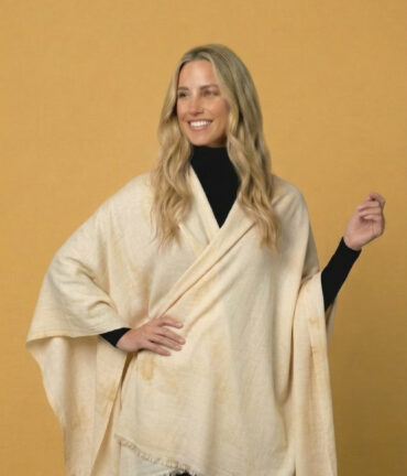 Velmont Golden-Beige Reversible Zari Pashmina Shawl