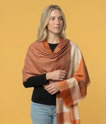 Zafira Orange Reversible Pashmina Shawl